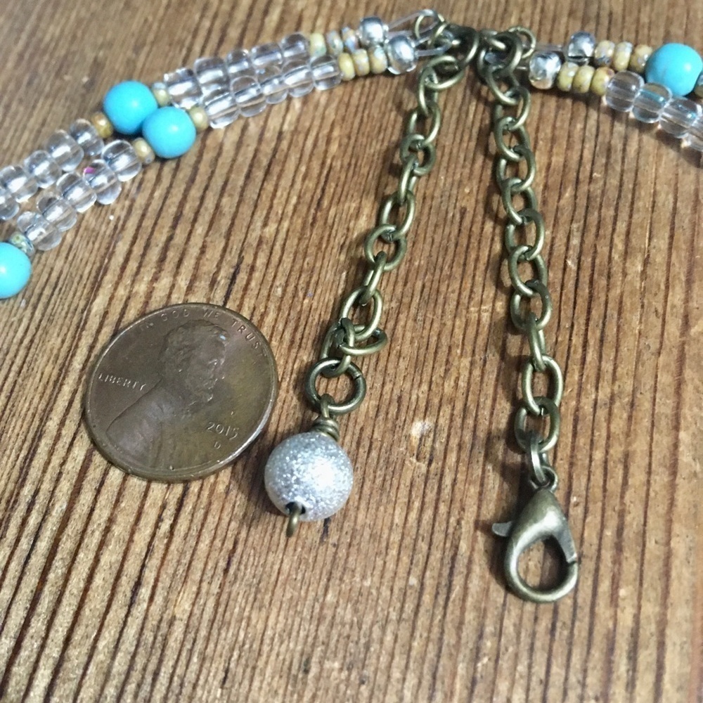 Ladies Double Strand Beaded Turquoise Like Necklace, Ladies Jewelry, Nec… - Picture 5 of 7